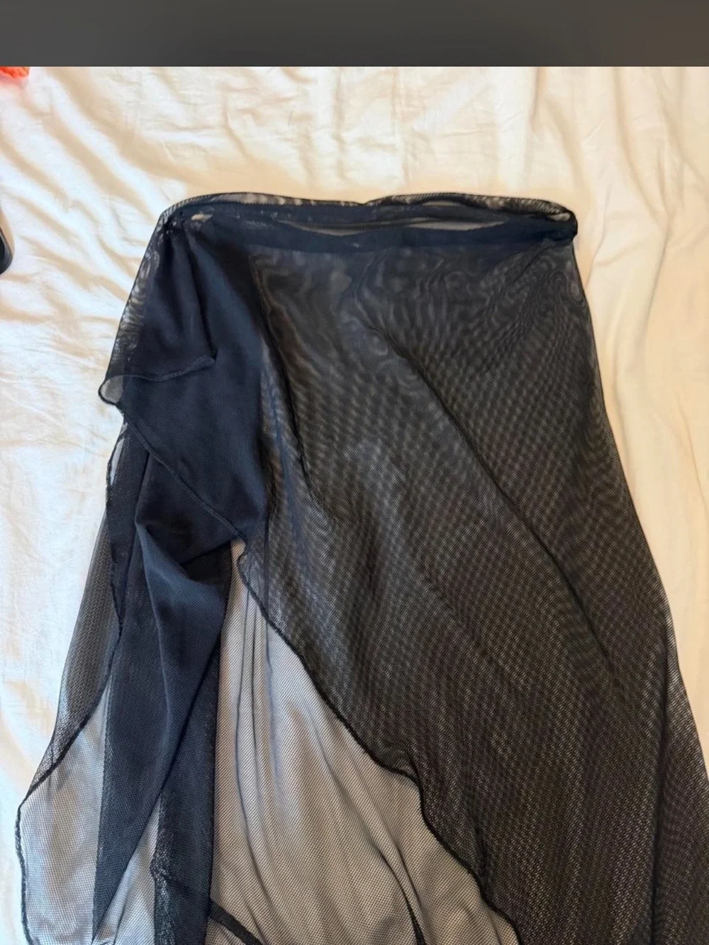 Sheer Black Asymmetric Women's Skirt